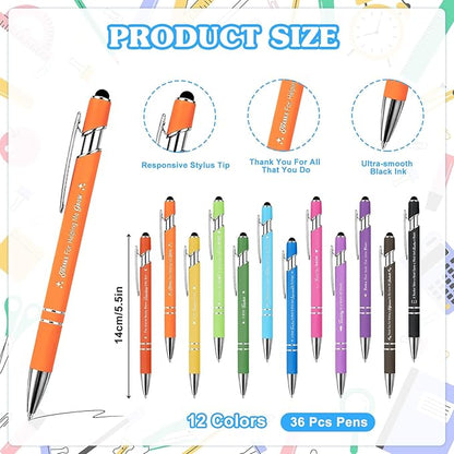 36 Set Teacher Appreciation Gifts Bulk Team - 36 Coffee Cup Notepad+ 36 Ballpoint Pens+ 36 Drawstring Gift Bags, Bulk Gifts for School Office Christmas Teacher's Day Coworker Nurse Employee