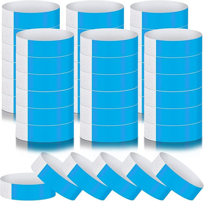 600 Packs Paper Wristbands for Events Neon Party Wristbands Colored Waterproof Paper Club Arm Bands Lightweight Identification for Concert Bar Entrance Admission(Blue)