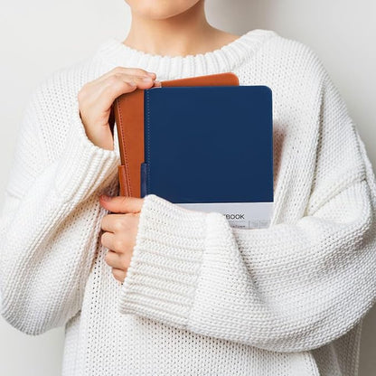 Hardcover Executive Notebooks, 160 Pages Line Ruled Classic Notebook Journal, Leather Notebooks with Pen for Bussiness College Writing Dark Blue
