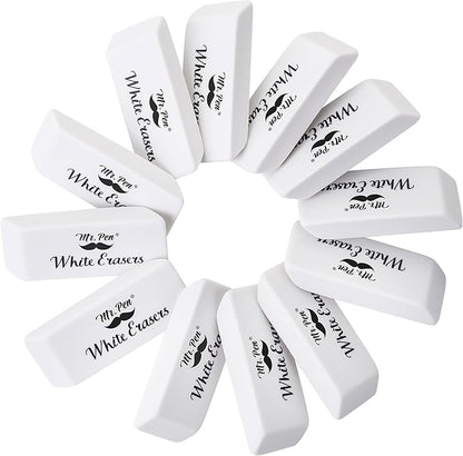 Mr. Pen- White Pencil Eraser, 72 Pack, Block Erasers for Pencils, Large Eraser, White Erasers Bulk