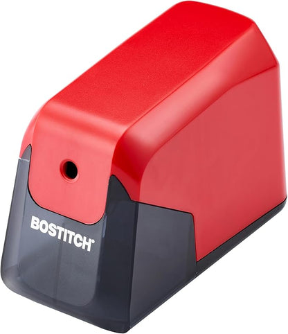 Bostitch Office Battery Pencil Sharpener, 4X Longer Cutter Life, Tip Saver Technology, Red