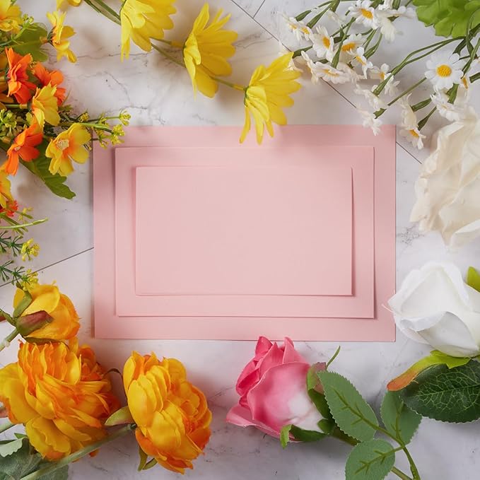 50 Sheets Blank Cardstock Paper 250 GSM Thick Heavy Cards Stock for DIY Art Projects, Card Making, Postcards, Greeting Cards, Birthday Party, Wedding Invitation (Pink, 3x5 inches)