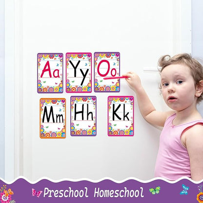 Bulletin Board Letters - ABC Alphabet Poster Classroom Decorating Set Toddler English Poster Kindergarten Elementary Classroom Nursery Home Wall Decoration（Colorful flowers）
