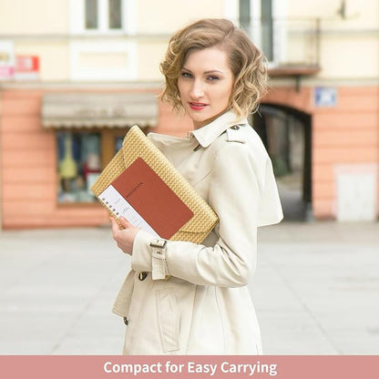 Spiral Notebook-6.10" x 8.19" Journal with Back Pockets and 192 Lined Pages,PU Leather Cover Business Journal, Twin-Wire Binding Notebook Perfect for Office & Home School Supplies