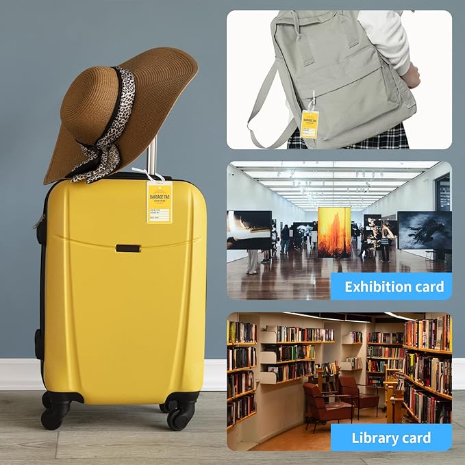 100 Pieces 7 Mil 2 1/2" x 4 1/4" Luggage Tag Laminating Pouches with Slot Hole Thermal Laminate Pouch Tags Kit Resealable for Work Permits Pass Cards Student ID Cards (100, 7 Mil)