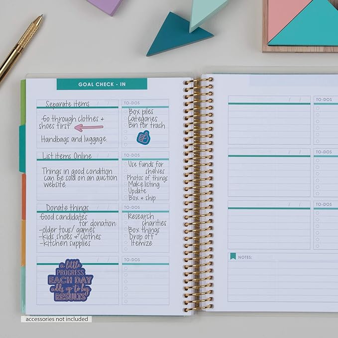 Erin Condren Coiled A5 Planner - Goal Setting, Featuring Goal-setting Tips and Advice, Goal-tracking Spreads, To-do Lists for Action Steps, and More. Boost Productivity