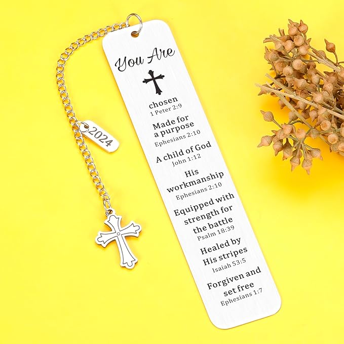 Faith Based Gifts Cross Bookmark for Men Women First Communion Gifts for Girls Boys Baptism Gifts Bible Verse Bookmark Bible Accessories Christian Church Gifts in Bulk 2024 Graduation Gifts