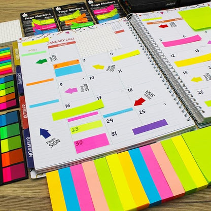 Sticky Notes, 0.6x3 Inch, 1200 Sheets Self-Stick Notes, Easy to Post for School, Office, Notebook, Bright Colors Assorted, 100 Sheets/Pad