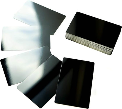 RXBC2011 100pcs Blank Metal Business Cards Laser Engraving Aluminum (black 100 pcs)