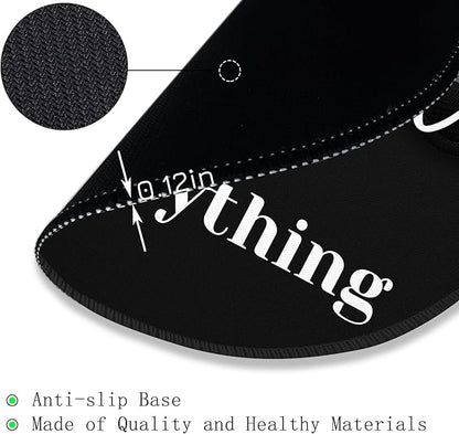 Gctriki Black Computer Mouse Pad for Desk, Funny Small Round Mousepad for Laptop Gaming Work, Inspirational Office Desk Decor Accessories Supplies Gifts for Coworkers, Mindset is Everything