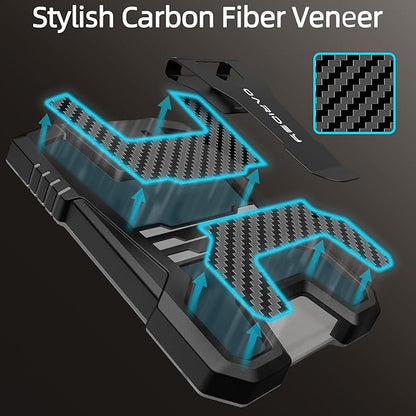 Oaridey Carbon Fiber Badge Holder with Lanyard, Heavy Duty Lanyard with Safety Breakaway Buckle for ID Card/Badge Holder