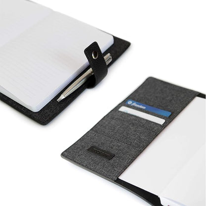 CASE ELEGANCE Black Full Grain Premium Leather Refillable Journal Cover with A5 Lined Notebook - Scratch-Proof DURA-Leather