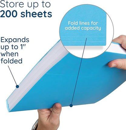 25 Blue Summit Supplies Pretty Hanging File Folders, Pastel Gem Tone Assorted Colors, Cute Hanging File Folders with Plastic Tab Inserts, Holds Letter Size Documents