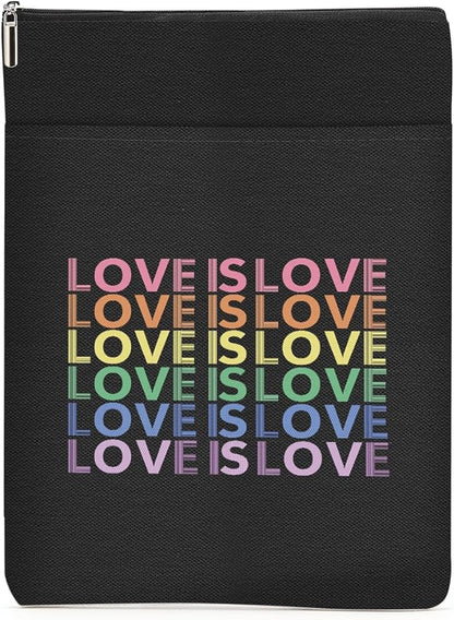 Book Themed Gifts Waterproof Book Sleeve Book Pouch LGBT Equality Rights Reading Gifts for Women Best Friend Book Covers for Paperbacks Book Accessories Book Protector with Zipper and Front Pocket