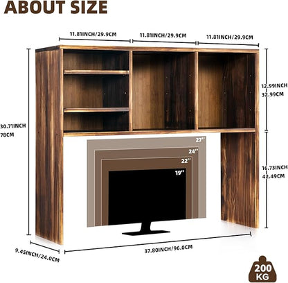 Wood Dorm Desk Bookshelf Organizer, Desktop Bookshelf, Desk Book Organizer, Desk Organizer for Home Office Dorm, Brown, Office Products,Desktop Shelves & Office Shelves,Shelf,Desktop Bookshelf