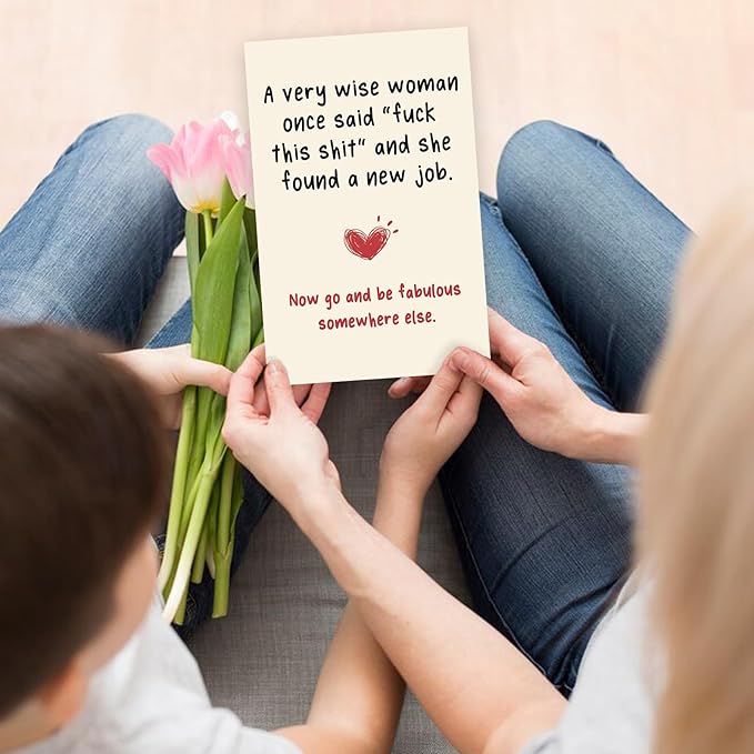 New Job Card, Funny Leaving Cards for Bestie Friend, Happy Farewell Card for Men Women, New Job Congratulate Gifts for Him Her, Coworker Leaving Gift