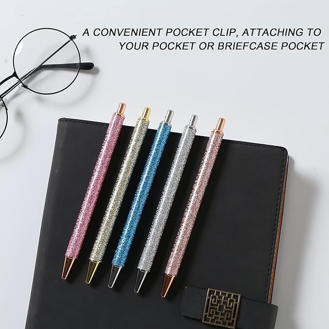 7pcs funny pens for adults, Seven Days of The Week Pen Describing Mentality,Glitter Ballpoint Pens,Black Ink Medium Point 1.0 mm Gift Pens, Cute Pens Office Supplies for Women