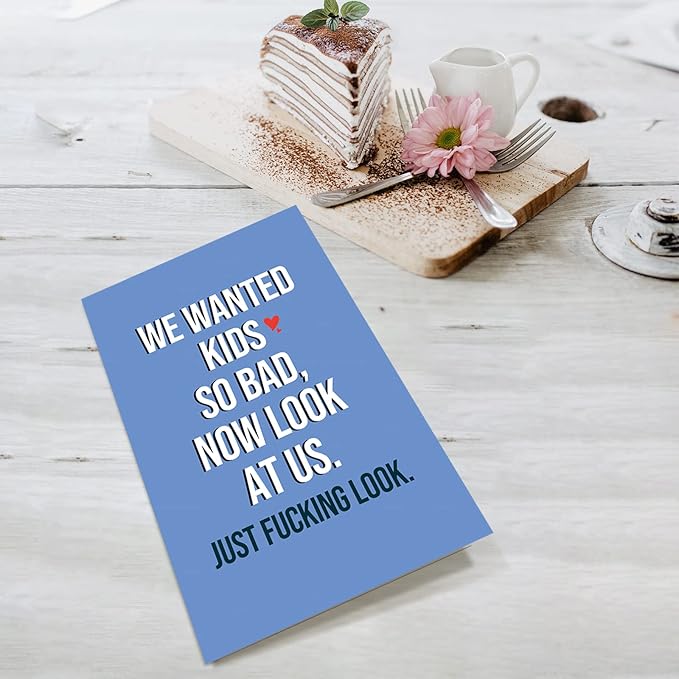 Funny Fathers Day Card for Husband, Happy Mothers Day Card for Wife, Humorous Anniversary Card for Wife Husband