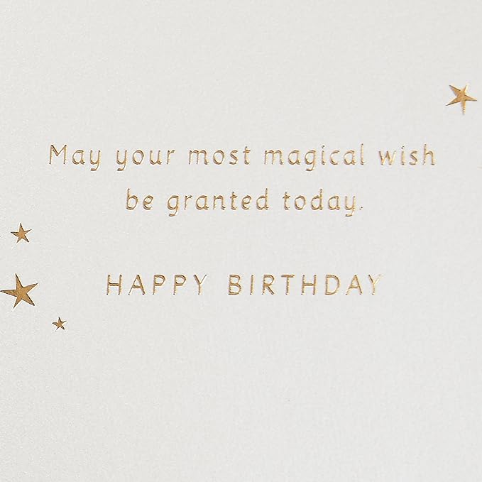 Hallmark Signature Disney Princess Birthday Card with Stickers (Belle, Ariel, Jasmine, Cinderella)