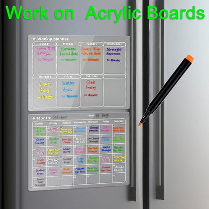 24 x Chalk Markers,Liquid Chalk Markers, Chalkboard Markers for Acrylic Fridge Calendar Board,Window, Mirror,Glass,12 Vibrant Colors, 1mm Fine Points