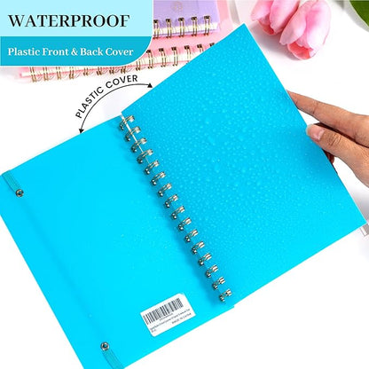 Yoment Spiral Notebook College Ruled A5 Spiral Bound Journal 160 Pages Thick Paper Plastic Hardcover Spiral Notebook 5x7 Wire Bound Notebooks for Note Taking School Office Supplies, Teal