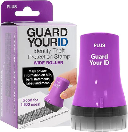 Guard Your ID Wide Advanced Roller 2.0 Identity Theft Prevention Security Stamp Purple