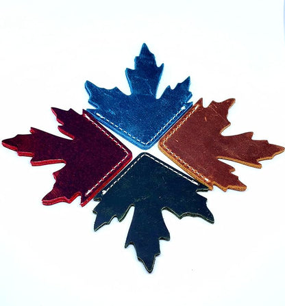 Bookmark-4 -Corner Leather Bookmarks- Leather Bookmark-Maple Leaf-Bookmarks- Reader Gifts- Book Lover Gifts- Book Club Gifts- Book Accessories for Reading Lovers-Cute Bookmarks