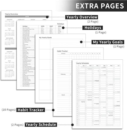 AHGXG 2026 Planner, Weekly and Monthly, Large A4 8.5"x11", Planner 2026-2027, Calendar 15-Months Jan 2026 - Mar 2027, Vegan Leather Softcover, Inner Pocket, Black