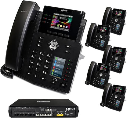 XBLUE X16 Plus VoIP System Bundle with (6) IP9g IP Phones - Including Auto Attendant, Voicemail, Remote Phone Extensions & Call Recording