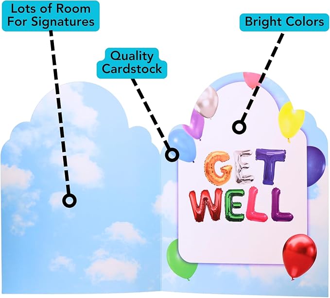 Iconikal Jumbo Greeting Card With Envelope, A Big Get Well, 11 x 14-Inch