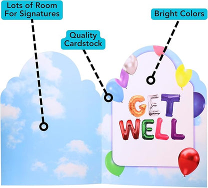 Iconikal Jumbo Greeting Card With Envelope, A Big Get Well, 11 x 14-Inch