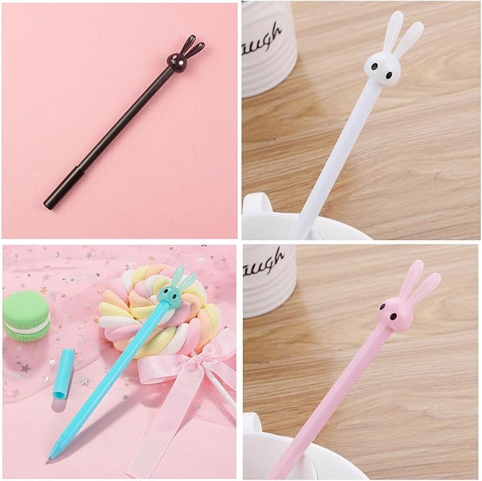 Rabbit Carrot Eggs pens 32pcs Gel Ink Pens 0.5 mm Black Ink Novelty Pens for Child, Women Coworkers Kids Office School Home Wedding Bridal Shower Gifts Party Supplies (Rabbit Carrot pens 32pcs)