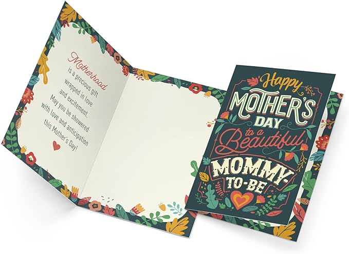 Prime Greetings Mom To Be Mother's Day Card, Made in America, Eco-Friendly, Thick Card Stock with Premium Envelope 5in x 7.75in, Packaged in Protective Mailer