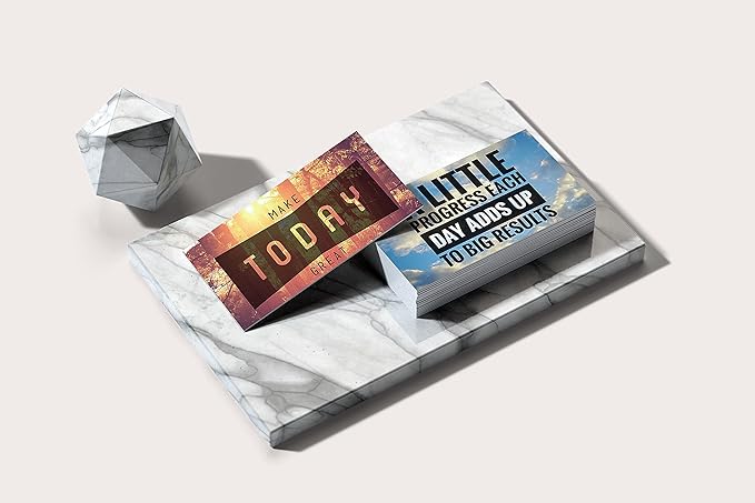 Better Office Products Motivation Inspiration Affirmation Cards, 120 Pack, 2 Each of 60 Unique Assorted Designs, Encouragement Card Deck, 2" x 3.5" (Business Card Size)