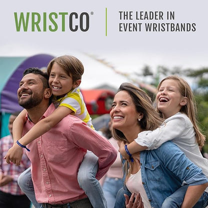 Wristco 100 Blue Cloth Event Wristbands – Plastic Closure to Prevent Transfer or Reuse – Premium-Grade Fabric Bracelets for Party Entry, Summer Camp, VIP Identification, Drink Ticket ID