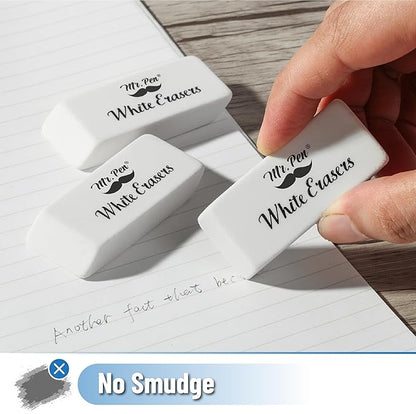 Mr. Pen- White Pencil Eraser, 100 Pack, Block Erasers for Pencils, Large Eraser, White Erasers Bulk
