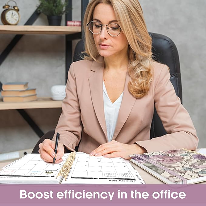 2026 Planner, Aesthetic Weekly and Monthly Planner for Women, Jan 2026 to Dec 2026, Hardcover 2026 Calendar Book with Monthly Tabs, Inner Pocket, Perfect for Office Home School - A4 (8.5" x 11"), Soft Peony