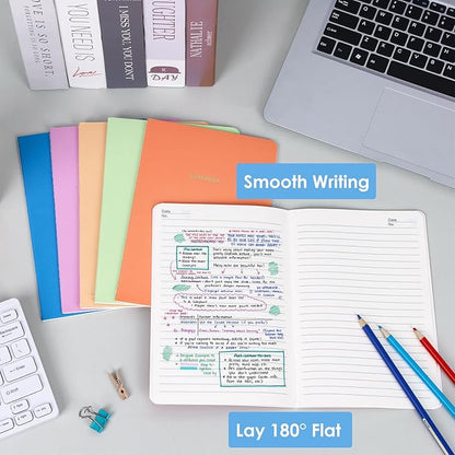 LABUK 12pcs A5 Bulk Notebooks Journals, 5.5 x 8in Lined Pastel Journal Notebook, Colors Ruled Journals for Writing, Office,60 Sheets 6 Color