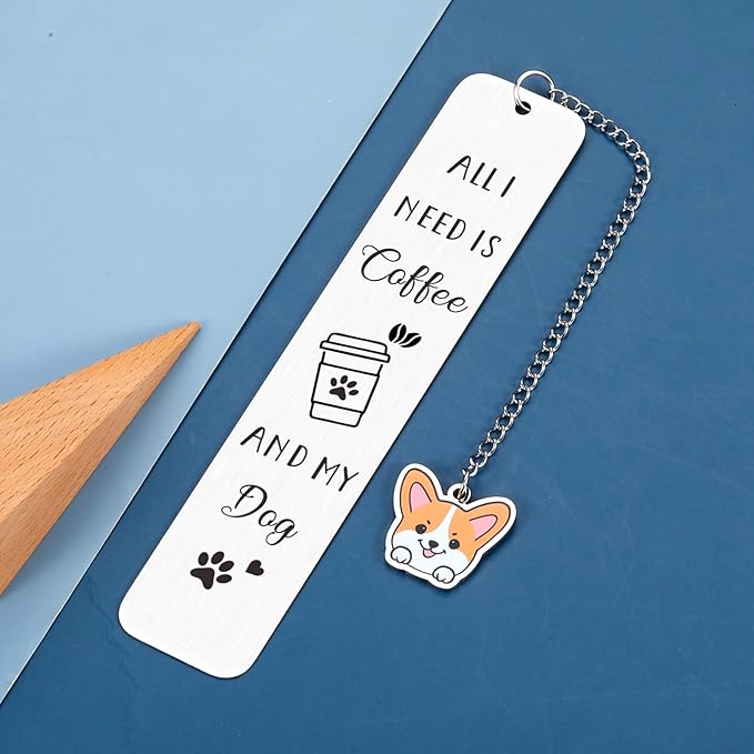 Corgi Gifts for Corgi Lovers, Corgi Dog Bookmark for Dog Lovers Gifts for Women, Dog Mom Gifts for Women, Cute Bookmarks Book Club Gifts for Readers Book Lovers Women, Book Marks for Reading Women Men
