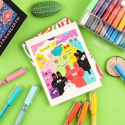 Grabie Acrylic Paint Pens Set, Easy-Flow Brush Tip Painting Markers for Canvas, Wood Crafts, Brush Tip Art Supplies