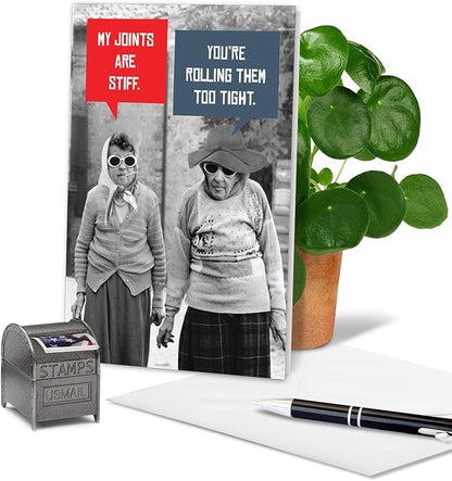 NobleWorks - Hilarious Birthday Greeting Card with 5 x 7 Inch Envelope (1 Card) Bday Stiff Joints C5680BDG