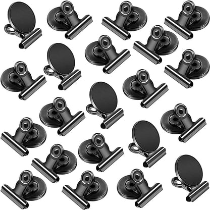 VNDUEEY 20 Pack Black Fridge Magnets, Refrigerator Magnets, Magnetic Clips Heavy Duty, Magnet Clips for Whiteboard Locker Photo Displays on Home& Office &Teaching