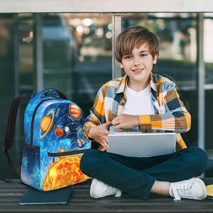 Planet Backpack Outer Space Backpacks Daily Backpack Large Capacity Universal Waterproof Bags With Adjustable Straps Lightweight Breathable Travel Camping Backpack15x11in