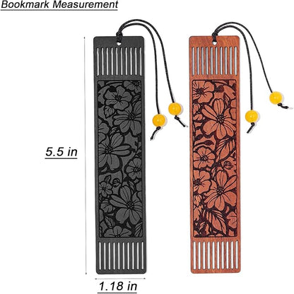 Flower Bookmark Wood Bookmarks for Women Book Lovers,Bookish Gifts for Women (Hollow Flower)