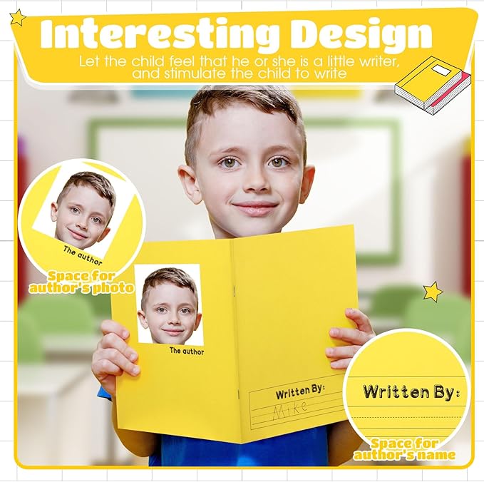 Henoyso 12 Pcs Primary Composition Notebook K-2 9 3/4 x 7 1/2 Inch Primary Journal Blank Writing Book for Kid to Write Draw and Journal 60 Page Notebook Back to School Supplies (Multicolored)