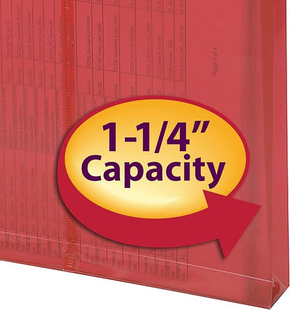 Smead Poly Envelope, 1-1/4" Expansion, String-Tie Closure, Top Load, Letter Size, Red, 5 per Pack (89547) (Pack of 2)