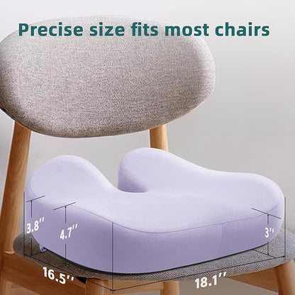 Seat Cushions for Office Chairs - Pressure Relief Seat Cushion - Car Seat Cushions for Pressure Relief, Tailbone Pain, Sciatica & Back Pain Relief for Office Chairs (Light Purple-U Shape)