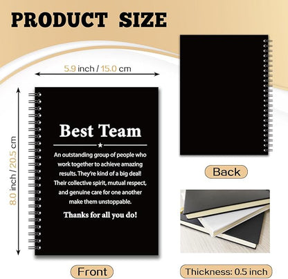 YAZMEEN Team Blank Spiral Notebook（160 Pages） Best Team Definition Hardcover Sketchbook Employee Appreciation Gift Teamwork Gift Funny Notebook Gift for Coworker Friend Team Member Leader Office Work