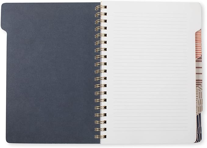 Fringe Studio Large Tab Notebook,Tribal Lines, Flexible Paperback Cover, College Ruled, 5 Subject/Die-Cut Dividers, 7.25" X 10", 180 Lined Pages (343007), Multicolor