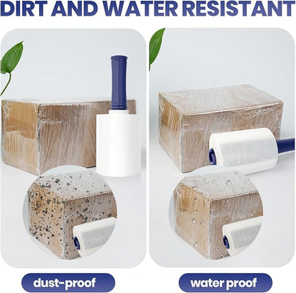 ADHES Mini Hand Stretch Wrap Film, 5 Inch x 1000 Feet, 4-Pack 80 Gauge Industrial Strength Stretch Film, Shrink Wrap Roll for Packing, Pallet Wrap, Furniture Wrapping Moving & Protection